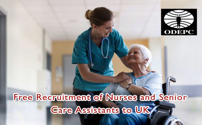 ODEPC Free recruitment of Nurses and Senior Care Assistants to UK